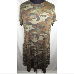 Riley & James Women's Camouflage Short Sleeve Dress, Pockets, Plus Size 3X